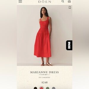 Doen Marianne Dress in Carmine